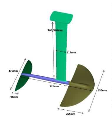 China Large Wing Full Carbon SIP Unisex Hydrofoil with aluminum parts for surf when surfing for sale