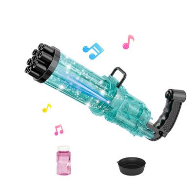 China PP Improve 12 Hole Bubble Series Kid Activities Party Transparent Gatling Bubble Handheld Gun for sale