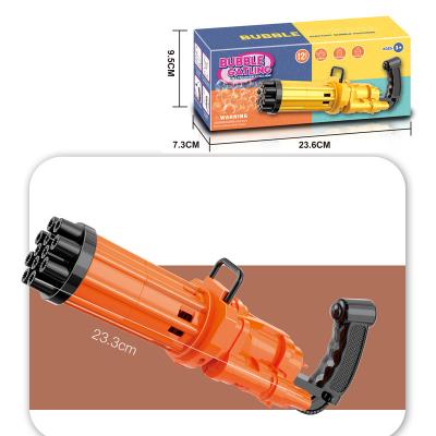 China Toy Activities Semi-automatic Party Game Machine 12 Hole PP Bubble Solid Color Gatling Handheld Medium Bubble Gun for sale