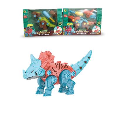 China 2021 New Style ABS DIY Toy Making Amazon Hot Selling Assembly Dinosaur Game Set DIY Disassemble Dinosaur Toy for sale