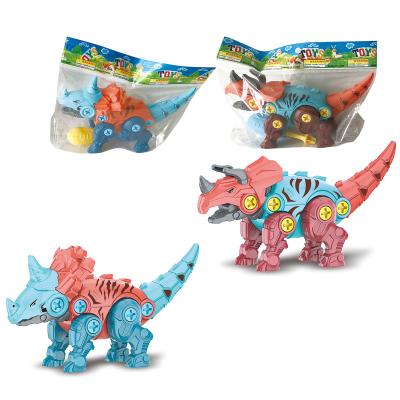 China ABS Dinosaur DIY Disassemble Toy Assemble Toys Building Set Animal Puzzles With Electronic Drill For Kids for sale