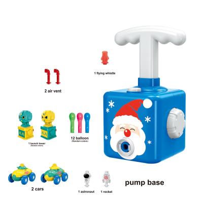 China ABS Christmas Series Toy Balloon Car DIY Inertia Car Compressed Recoil Brain Blowing Power Vehicle Power Balloon For Kids for sale