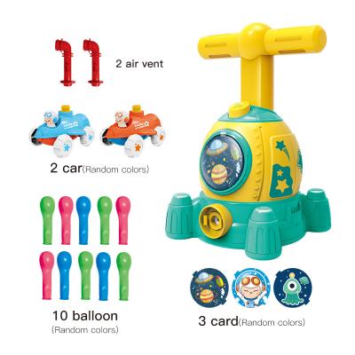 China ABS Plastic Upgrade Package Final Hand Squeezed Launch Car Balloon Launcher Pneumatic Car Toy Set for sale