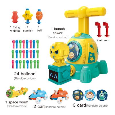 China ABS Plastic 2021 New Arrive Hot Set Spaceship Toy Car Launch Padballoon Launch Tower Amazon Sale Pneumatic Balloon Car For Kids for sale