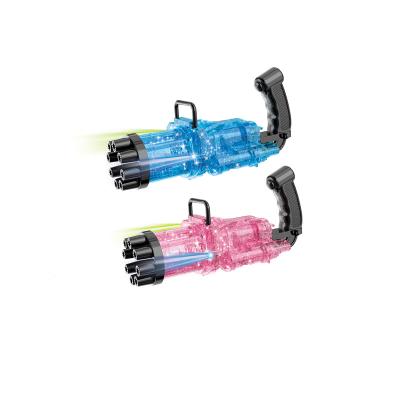 China 8 Plug Wedding PP Mini Bubble Machine Outdoor Electric Light Transparent Gatling Bubble Gun for sale