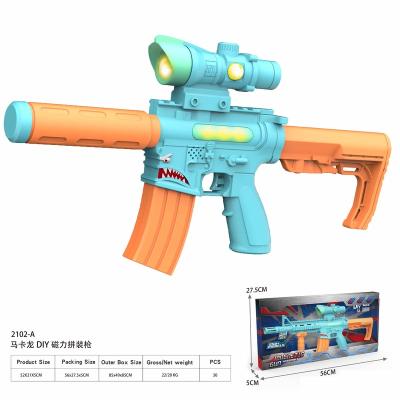 China Electronic Cartoon Toy Assemble Kids Toys Eight Parts Magnetic For Funny Light And Sound Magentic Gun for sale