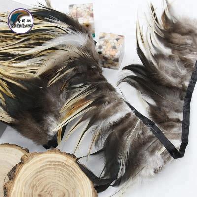 China Garment Accessories and Trims 4-6 Inch (10-15 cm) Bulk Sale DIY Natural Chicken Rooster Saddle Feathers for Trims Fringe Sewing Crafts Costume Decoration for sale