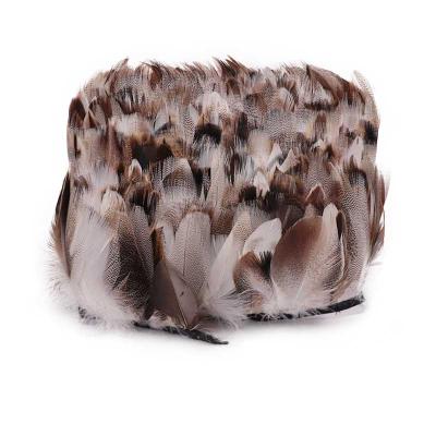 China Wholesale Small Size Natural Duck Feather Fringe Trim For Decoration 8-10CM Color Home Party Wedding Trim for sale