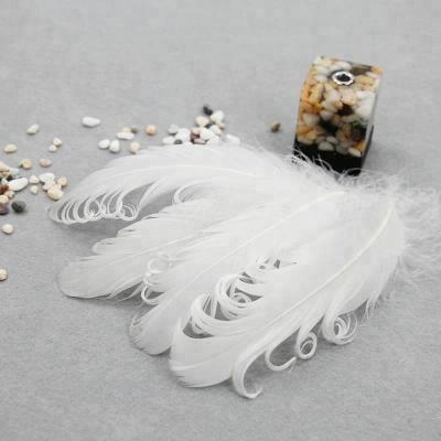 China Hot-Wholesale 5.2-6.8 inch (13-17 cm) Decoration Dyed White Curved Goose Feather Feather Craft for Hair Accessories for sale