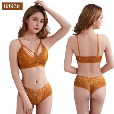 China Newly Designed Breathable Soft Adjustable Shoulder Strap Encaje Sujetador Soft Sponge Filling For Comfortable Bra And Brief Sets for sale