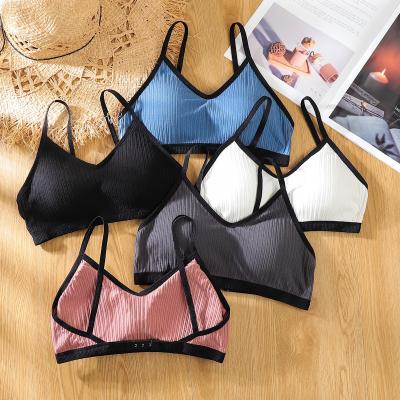 China New Style Seamless No Steel Ring Triangle Cup Sling Thin Ladies Bra Wrapped Chest Push Up Seamless Bra for sale