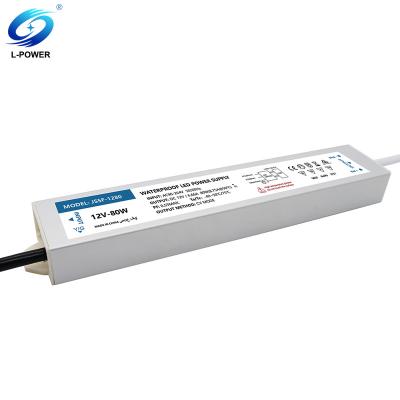 China Aluminium Best Sale 80W 12V 6.66A IP67 Waterproof LED Driver Switch Power Supply Transformer for sale