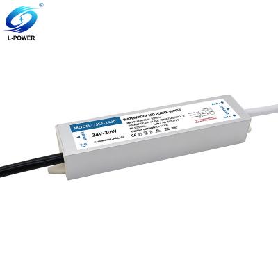 China Aluminium Factory Wholesale IP67 Waterproof Aluminium Shell 30W 1.25A LED Strip 24V Driver for sale