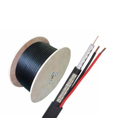 China CCTV Camera Surveillance System YUXUN /CCS AL Foil CCTV Cable Coaxial RG59 2C Bare Copper Siamese Cable for sale