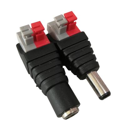 China 2.1mm/5.5mm Male Power 1.5A 12V DC Female Power Connector To Cut Terminal Connector for sale