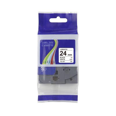 China COMPATIBLE Tzy-251 Black On White Printing Ribbon / Label Tape 24mm Compatible For Brother Printer for sale