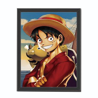 China Japan In Stock 3D Flip Effect Anime Poster With Frame Wall Art 3D Lenticular Poster for sale