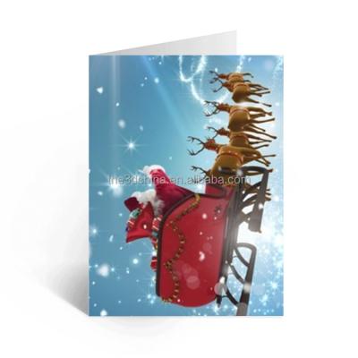 China New Europe Designs 3d Lenticular Christmas Greeting Card With Custom Envelope for sale