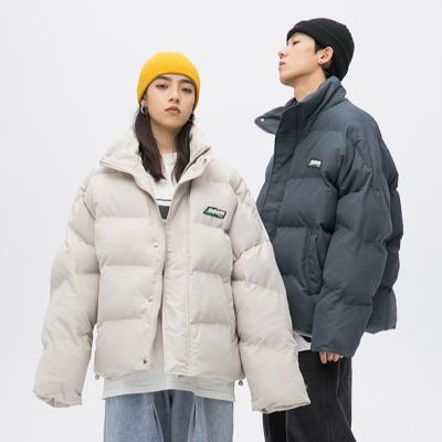 China Anti-wrinkle Unisex 2 Colors High Quality Stand Light Zip Thin Padded Jacket Winter Coat for sale