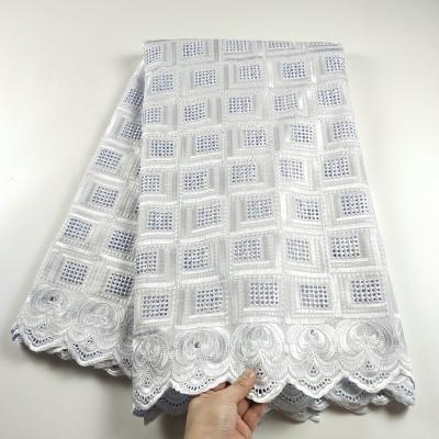 China Other 100% Swiss Voile Lace Fabric Nigerian High Quality White Cotton Lace Fabric In Switzerland for sale