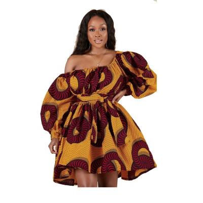 China Breathable hot sale kanga print clothing African traditional dresses African print polyester Ankara dresses African women for sale