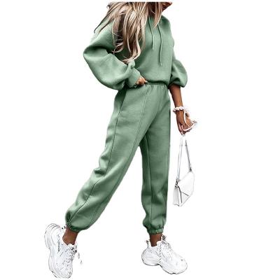 China New Arrival Breathable Drop Two Piece Training Wear Jogger Sets Tracksuit Plus Size Sweat Panties Suits Long Sleeve Women for sale