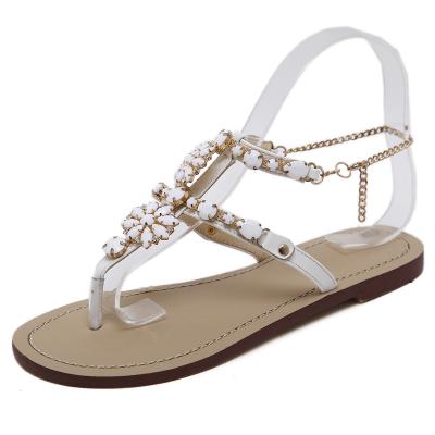 China CUSHIONING 2021 Summer New Women's Sandals Flower Buckle Style Rhinestone Flip Flops for sale