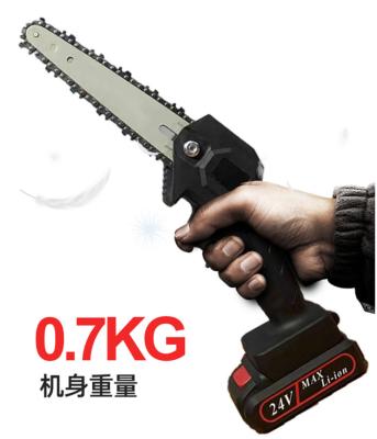 China New anti-skid design of 6 inch mini chainsaw, 21 volt lithium-ion battery lightweight cordless chainsaw with handle for sale