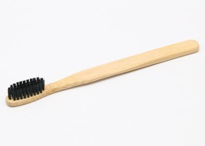 China Curved Handle Natural Bristle Toothbrush , Bamboo Charcoal Toothbrush For Teeth for sale