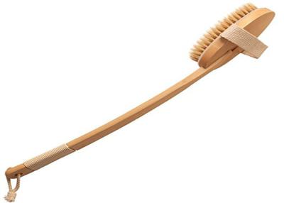 China Curved Bamboo Long Handled Body Brush Handicraft for Soothing Skin Cleansing for sale