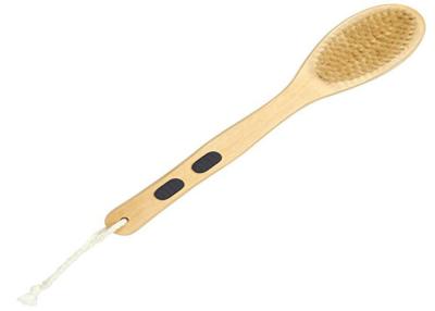 China Bamboo Long Handled Body Brush Skin Exfoliation With Stiff Massage Bristles for sale