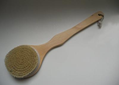 China Deluxe Long Handled Dry Skin Body Brush , Natural Bristle Body Brush for sale