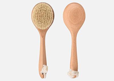 China Long Handle Shower Dry Skin Body Brush Natural Boar Bristle For Spa Detox Brushing for sale