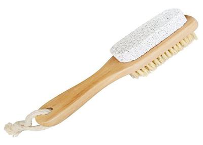 China Foot Lava Pumice Stone Boar Bristle Body Brush Bamboo Handle For Men for sale