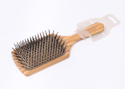 China Professional Detangling Massage Bamboo Paddle Hair Brush Unisex Natural Color for sale