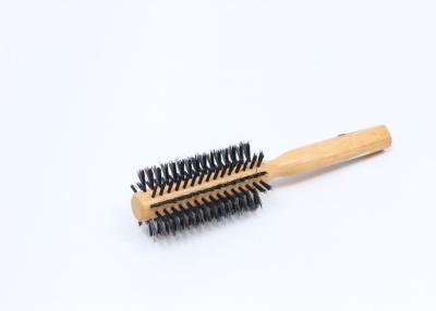 China Home / Hotel Natural Bristle Round Hair Brush Bamboo Handle For Hair Drying Styling for sale