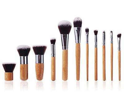 China Handmade Face Bamboo Makeup Brushes Natural  Bristle With Hot Stamping Logo for sale