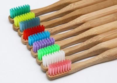 China Kids 100% Biodegradable Bamboo Toothbrush With Pink Colour Coating for sale