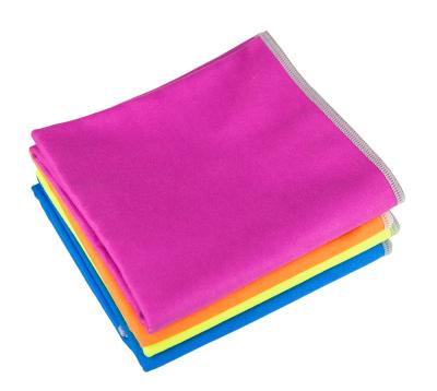 China Double Side Compressed High Quality Suede Microfiber Customized Printed Travel Bath Towel for sale