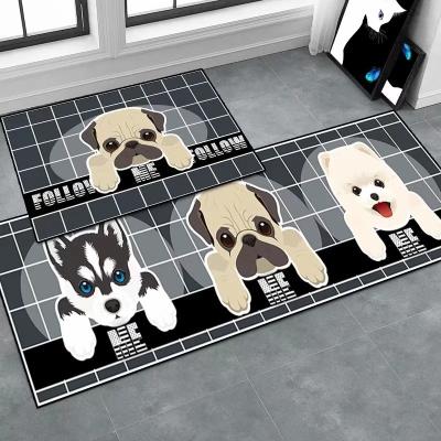 China Washable Kitchen And Balconies Use Animal Dog Pattern Blankets Blankets Set Of Two Mats Can Custom Size And Pattern for sale