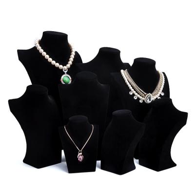 China Morden Factory Direct Sales Gray Velvet Jewelery For Counter Display Necklace Display Bust Stand for sale