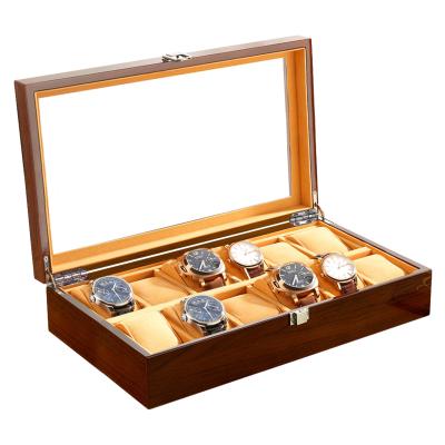 China Morden China Factory Custom Leather Glass Luxury Watch Box for sale