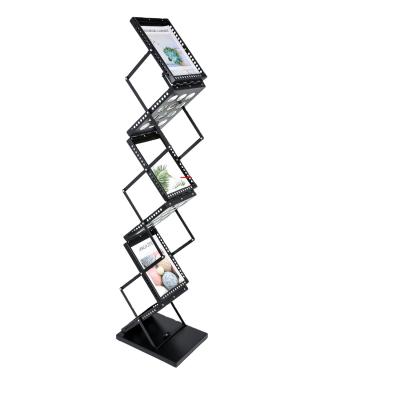 China Hall Shelf Metal Iron Rack Exhibition Magazine Folding Portable Literature Rack With Cheap Price for sale