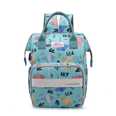 China Fashion Mummy Bag Backpack Shoulder Bag Waterproof Baby Car Diaper Hanging Bag for sale