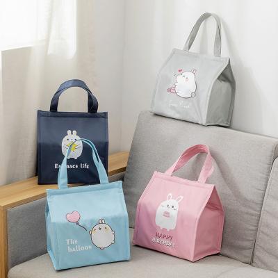 China Waterproof Reusable Heat Seal Tote Bags Cute Rabbit Cartoon Character Insulated Cake Lunch Bags For Kids for sale