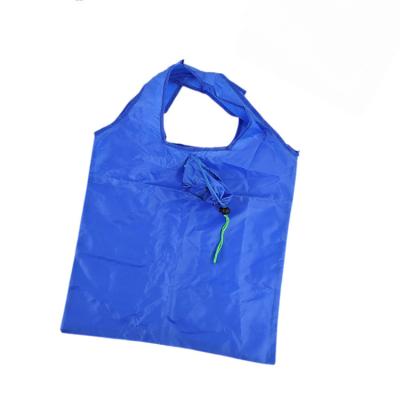 China Eco-Friendly Custom Reusable Polyester T-shirt Vest Folding Shopping Bag With Own Logo for sale