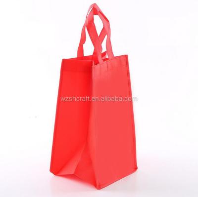 China Recyclable Custom Red Non Woven Wine Bag , Plain 2 Bottle Wine Tote Bag Wholesale for sale