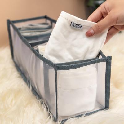 China Dorm Closet Viable Organizer For Socks Home Separated Underwear Storage Box 7 Grids Bra Foldable Drawer Organizer for sale