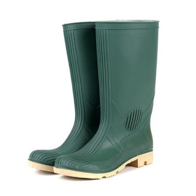 China Fashion trend new PVC material easily dried toe cap anti-puncture safety steel rain boots stick boots for sale