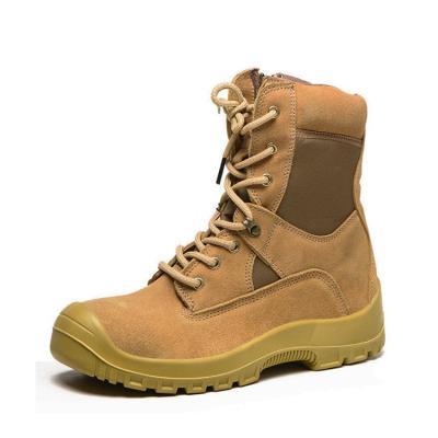 China Steel Toe Polyurethane Thickened Soles Skid Shock Puncture Resistant Safety Leather Suede Protective Men Boots for sale